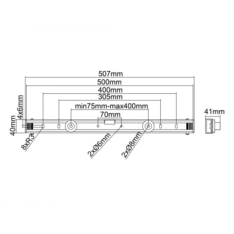 Multibrackets M Universal Wallmount preto pequeno