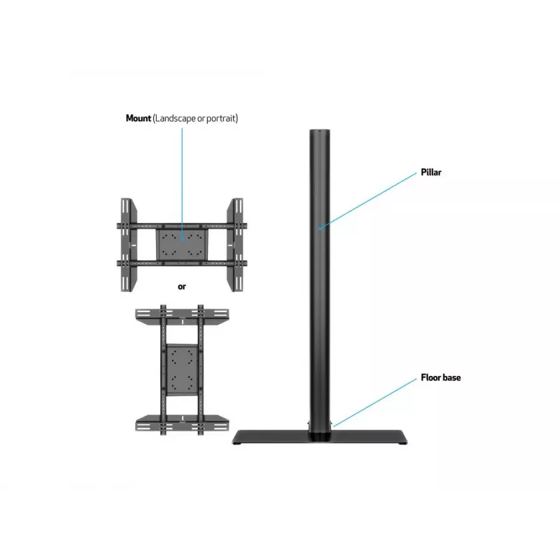 Suporte de ecrã Multibrackets M 180 individual preto com base