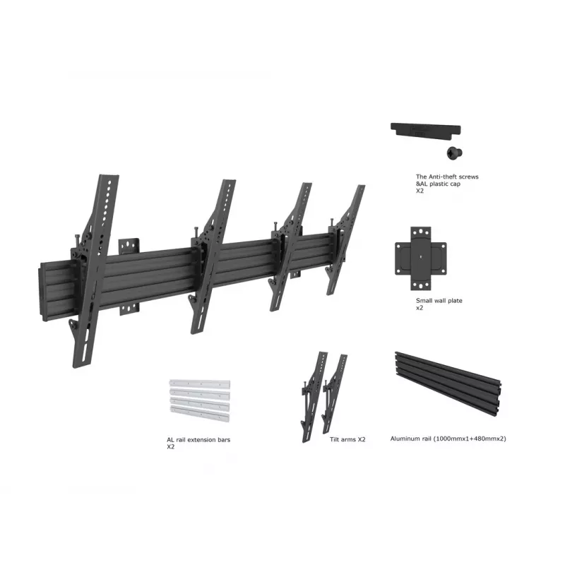 Suporte de parede Multibrackets M Wallmount Pro MBW2U inclinável preto