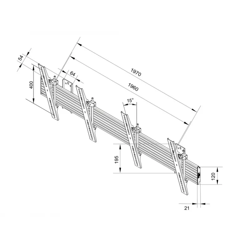 Suporte de parede Multibrackets M Wallmount Pro MBW2U inclinável preto