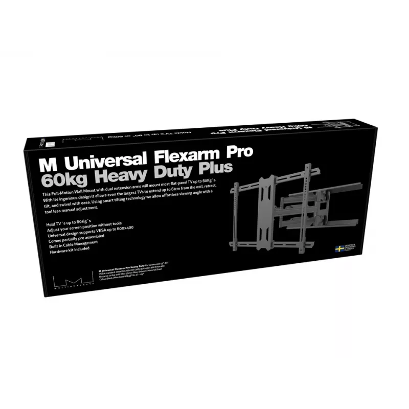 Suporte de montagem em mastro Multibrackets M Universal Flexarm Pro 60 kg Heavy Duty preto