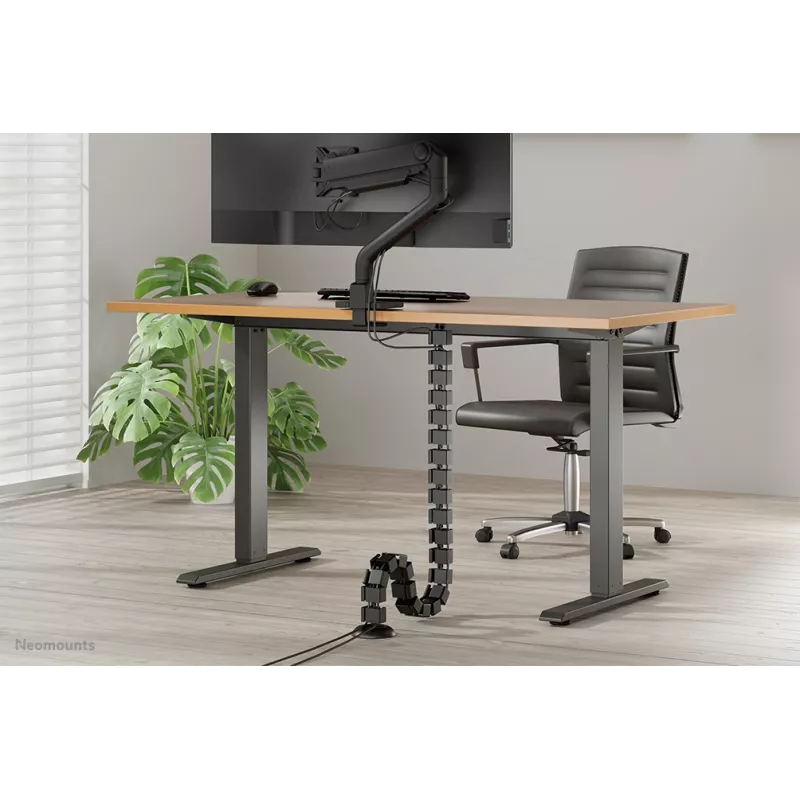 Organizador de espiral para cabos Neomounts ADS06-130BL fixação por parafusos, preto, segmentos de 130 mm