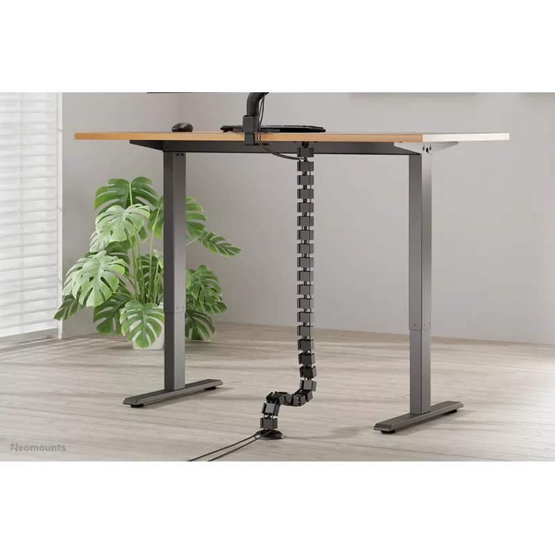 Organizador de espiral para cabos Neomounts ADS06-130BL fixação por parafusos, preto, segmentos de 130 mm