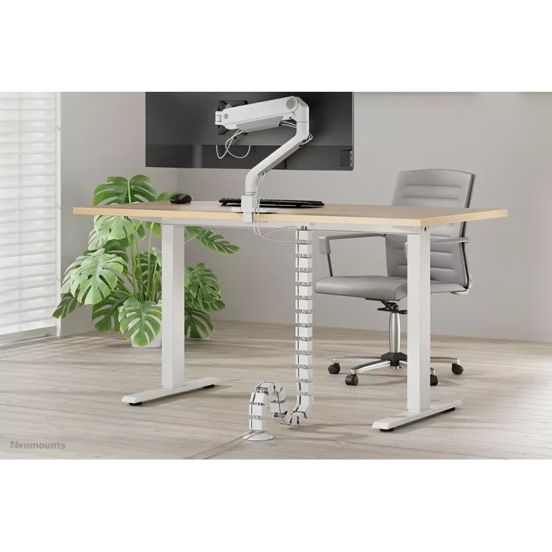 Organizador de calha para cabos Neomounts ADS06-132WH fixação magnética branco sistema de gestão de cabos modular