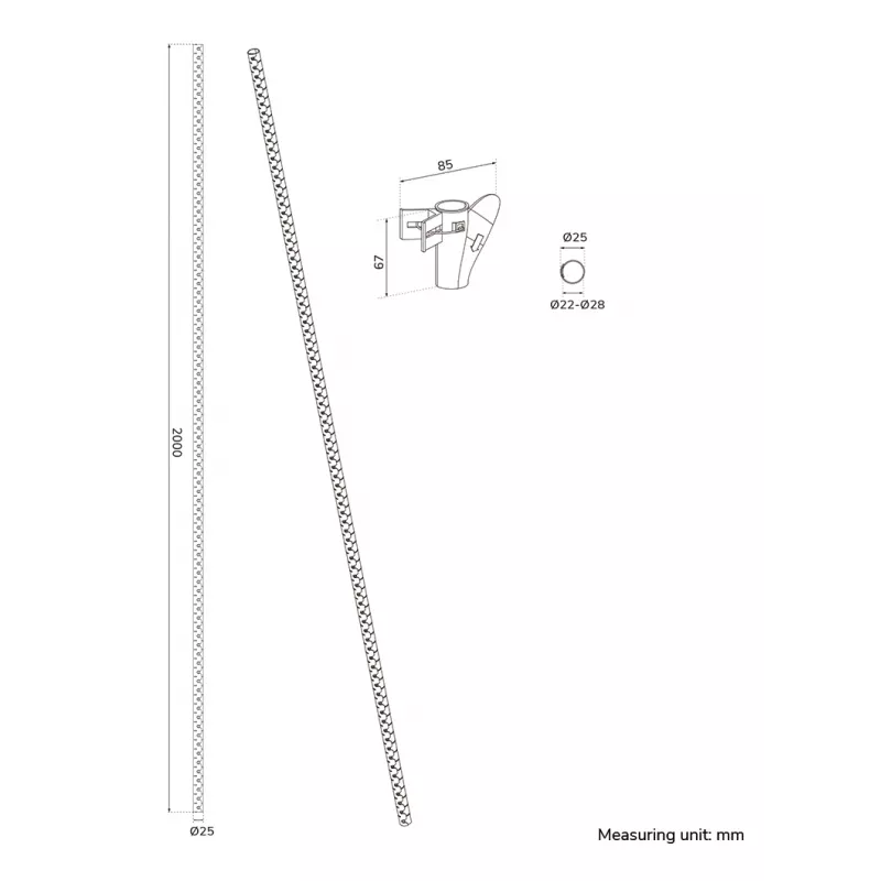 Manga/tubo para cabos Neomounts ADS06-142WH Ø25 mm branco para gestão de cabos