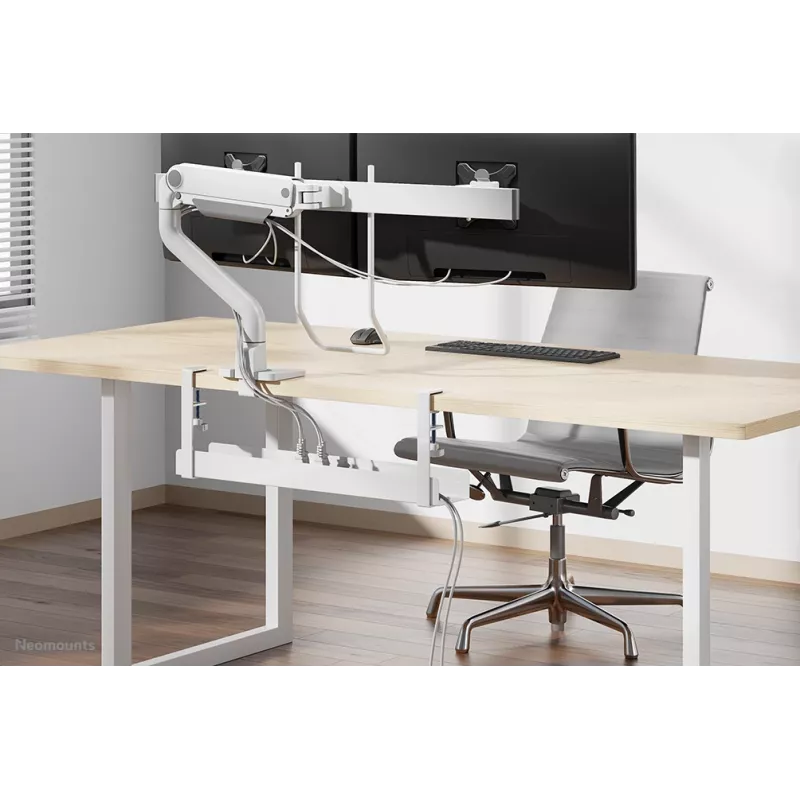 Calha para cabos Neomounts ADS07-121WH design com clipe, montagem universal, branco