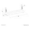 Calha para cabos Neomounts ADS07-121WH design com clipe, montagem universal, branco