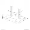 Plataforma Neomounts AFP-875WH base de aço branca 864x600x95mm