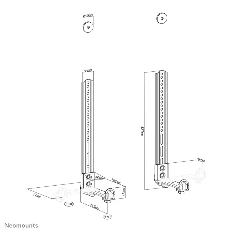 Neomounts AWL29-650BL1 suporte para videobar/soundbar VESA - máx. 15 kg - universal