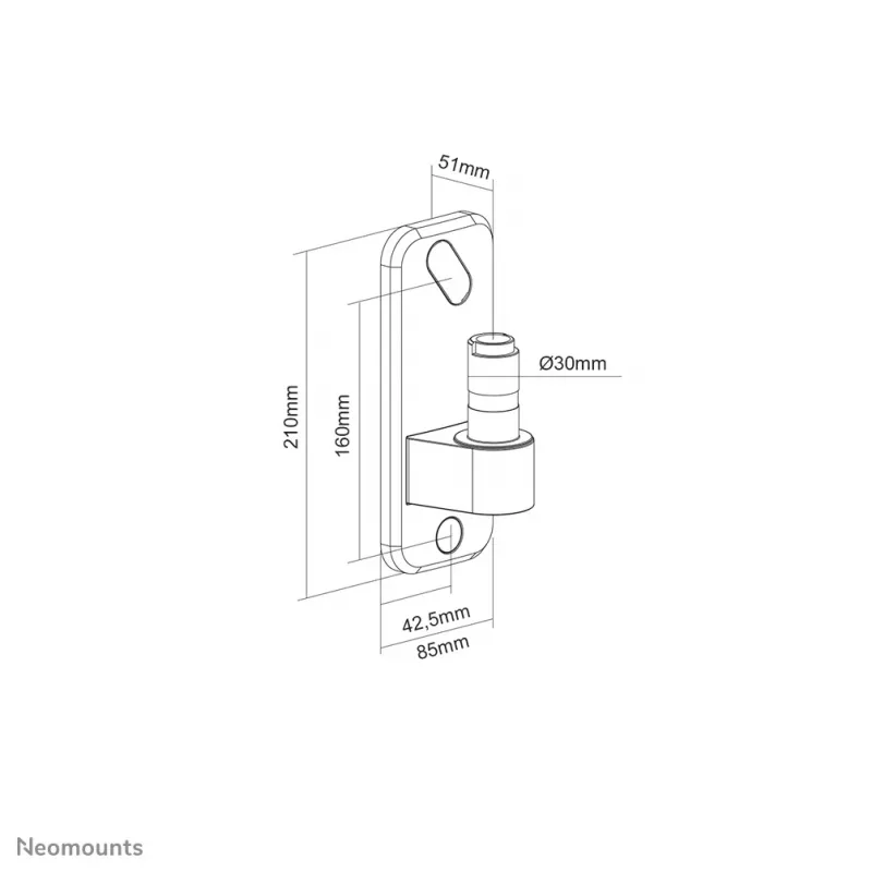 Suporte de parede Neomounts AWL75-450BL preto alumínio 660g 85mm