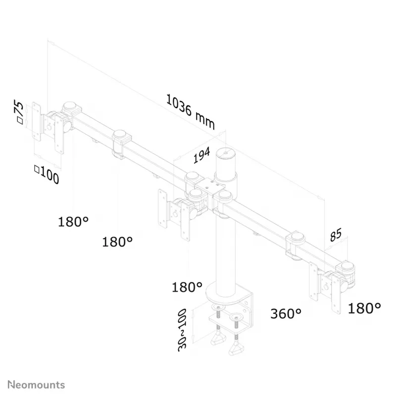 Suporte para monitor Neomounts FPMA-D960D3 10-21 polegadas