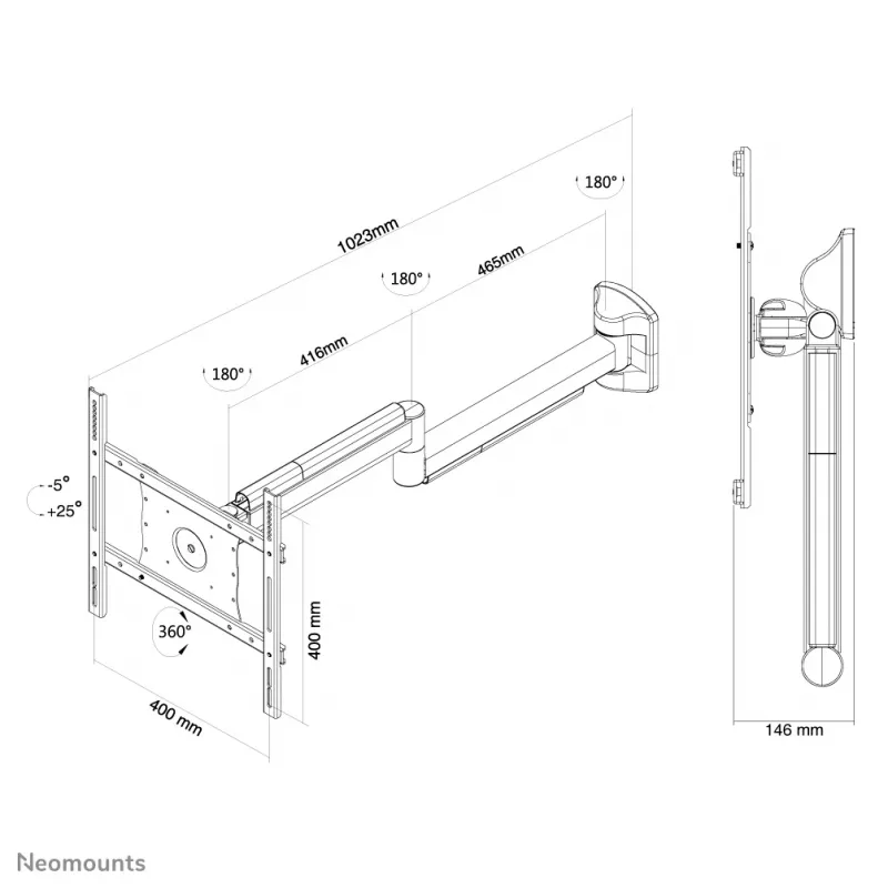 Suporte de parede Neomounts FPMA-HAW050 Medical branco