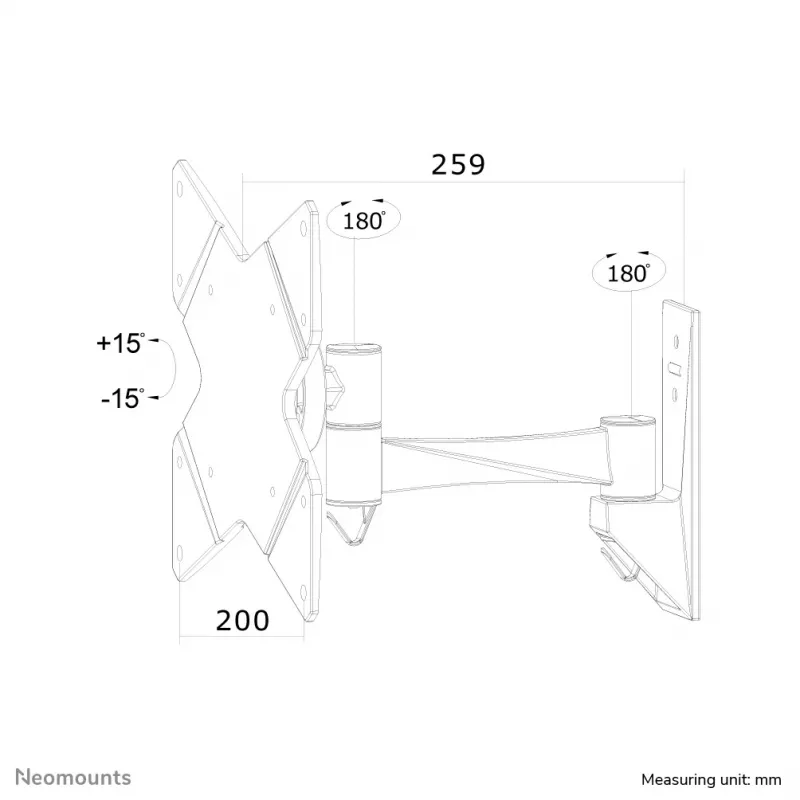 Suporte de parede para monitor/TV Neomounts FPMA-W825 10-40 polegadas - totalmente articulado