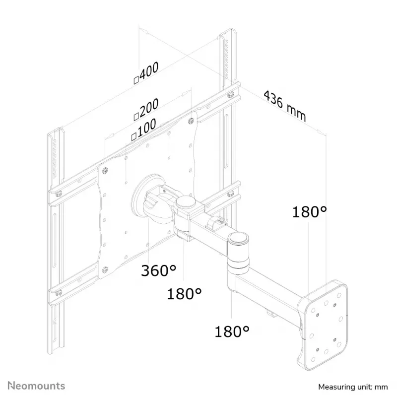 Suporte de parede para monitor/TV Neomounts FPMA-W960 23-52 polegadas - totalmente articulado
