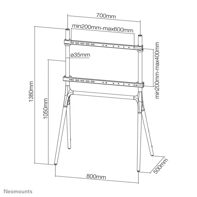 Suporte de chão para TV Neomounts NM-M1000WHITE 37-70 polegadas