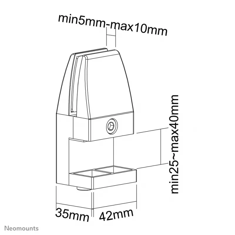 Conjunto de fixação de mesa Neomounts NS-CLMP40WHITE (2 unid.) - máx. 5 kg