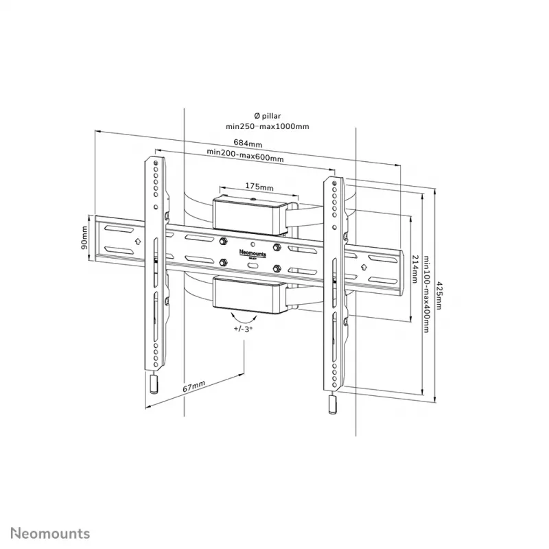 Montagem em suporte de TV Neomounts WL30S-910BL16 50 kg 40-75 polegadas