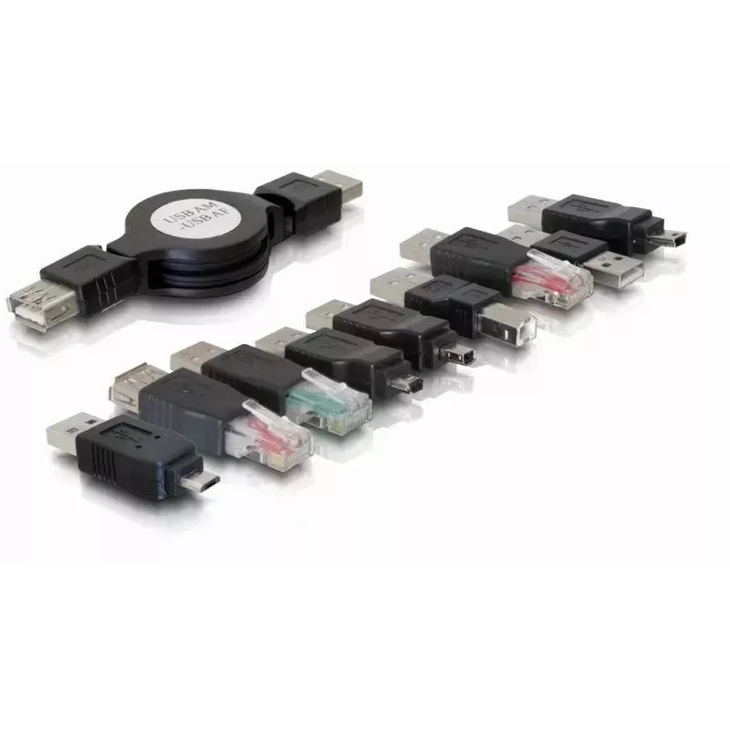 Kit de adaptadores USB DeLOCK 18612 preto 10 peças