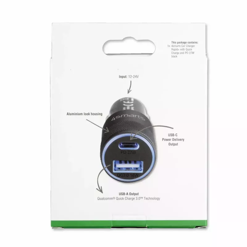 Carregador de dispositivo móvel 4smarts 464448 universal preto isqueiro automóvel