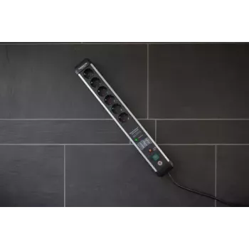 Extensão de alimentação Brennenstuhl 1391010601 5 m 6 tomadas AC interior preto prateado