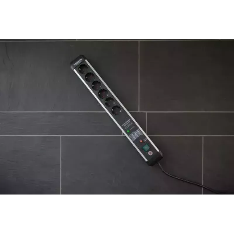 Extensão de alimentação Brennenstuhl 1391010601 5 m 6 tomadas AC interior preto prateado