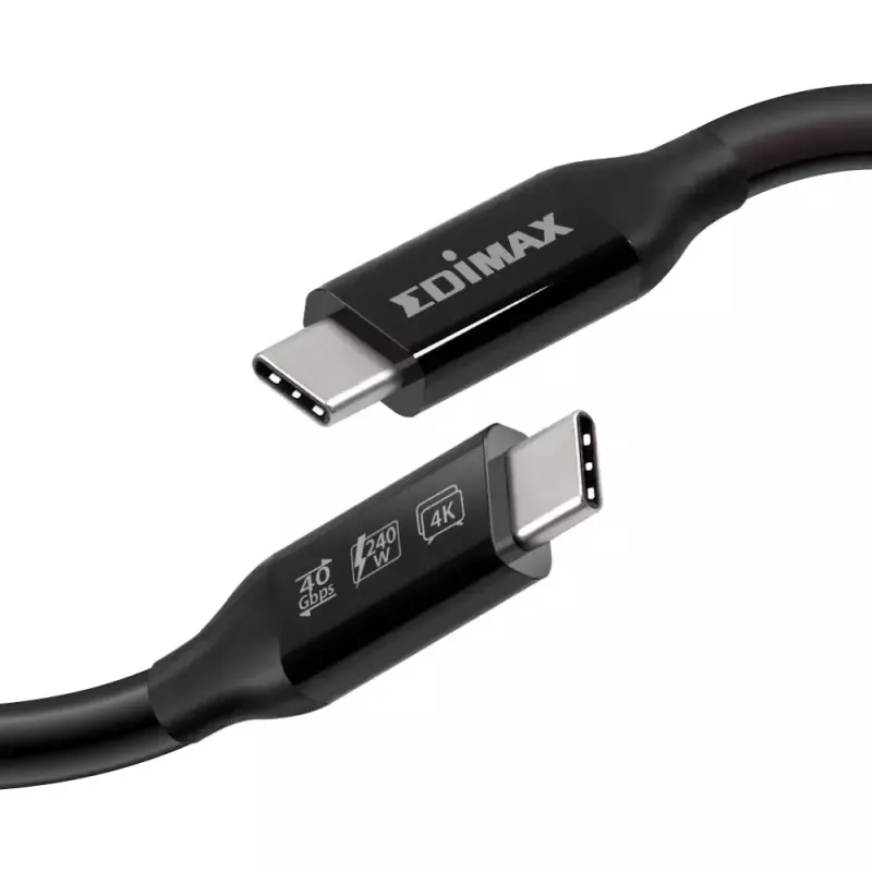 Cabo Edimax UC4 0,5 m 40 Gbit/s preto macho para macho
