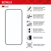 Película de vidro Displex Full Cover (10H) para Apple iPhone 15/15 Pro, moldura de montagem Eco, Full Cover
