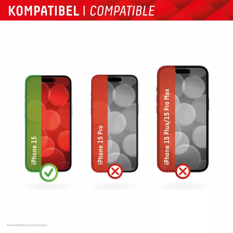 Proteção de ecrã + capa Displex para Apple iPhone 15, moldura de montagem Eco, resistente a riscos