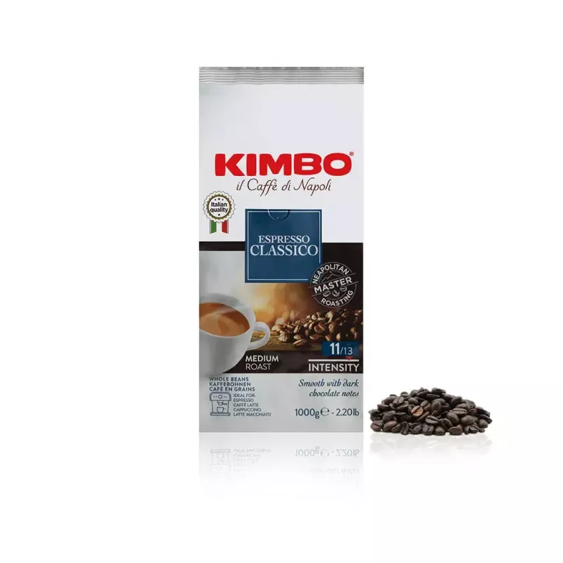 KIMBO 014089 Espresso Classico grãos de café 1 kg torra média
