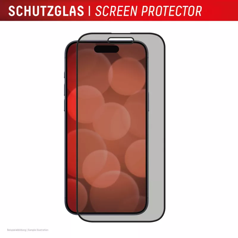 Película de proteção de ecrã com filtro de privacidade Displex (10H) para Apple iPhone 16, moldura de montagem Eco, filtro de privacidade