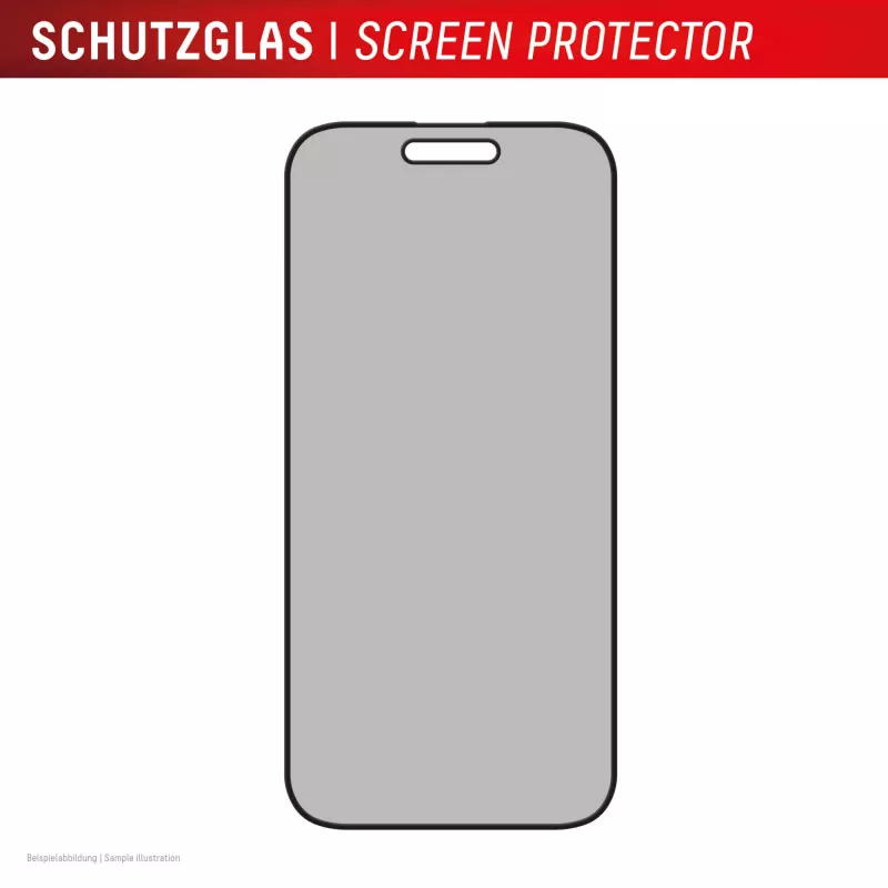 Película de proteção de ecrã com filtro de privacidade Displex (10H) para Apple iPhone 16, moldura de montagem Eco, filtro de privacidade