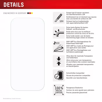 Proteção de ecrã Displex (10H) para Apple iPhone 16 Pro, moldura de montagem Eco, resistente a riscos