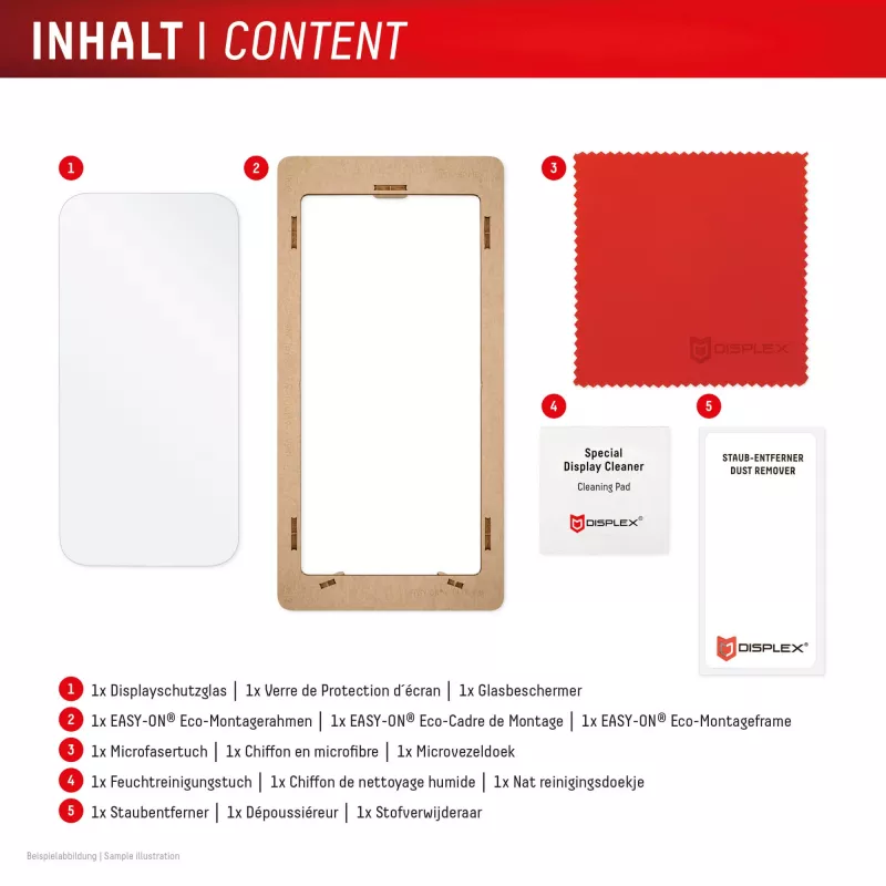 Proteção de ecrã Displex (10H) para Apple iPhone 16 Pro, moldura de montagem Eco, resistente a riscos