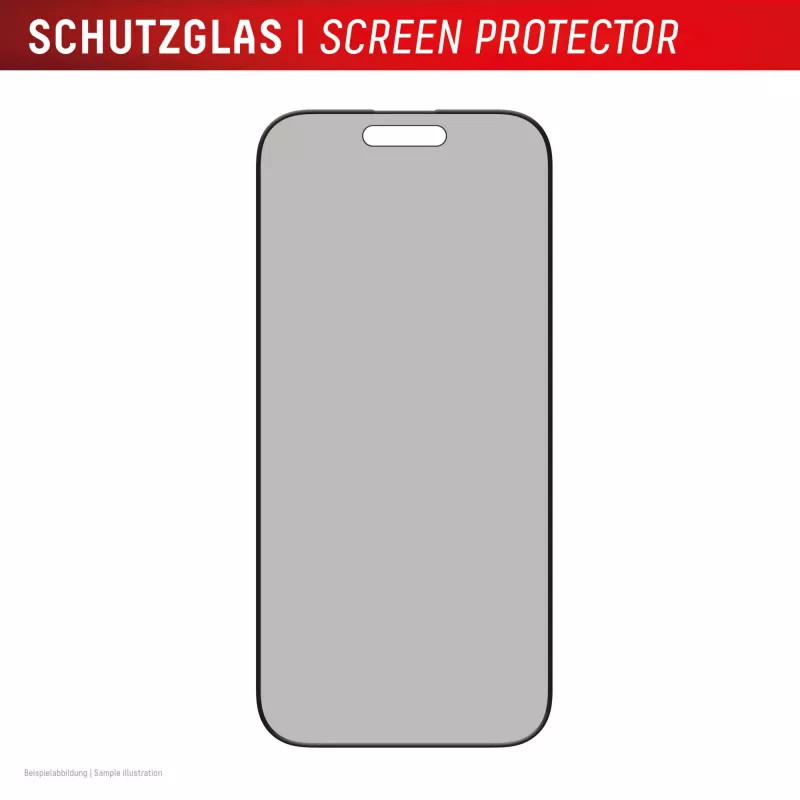 Película de proteção de ecrã com filtro de privacidade Displex (10H) para Apple iPhone 16 Pro, moldura de montagem Eco, filtro de privacidade