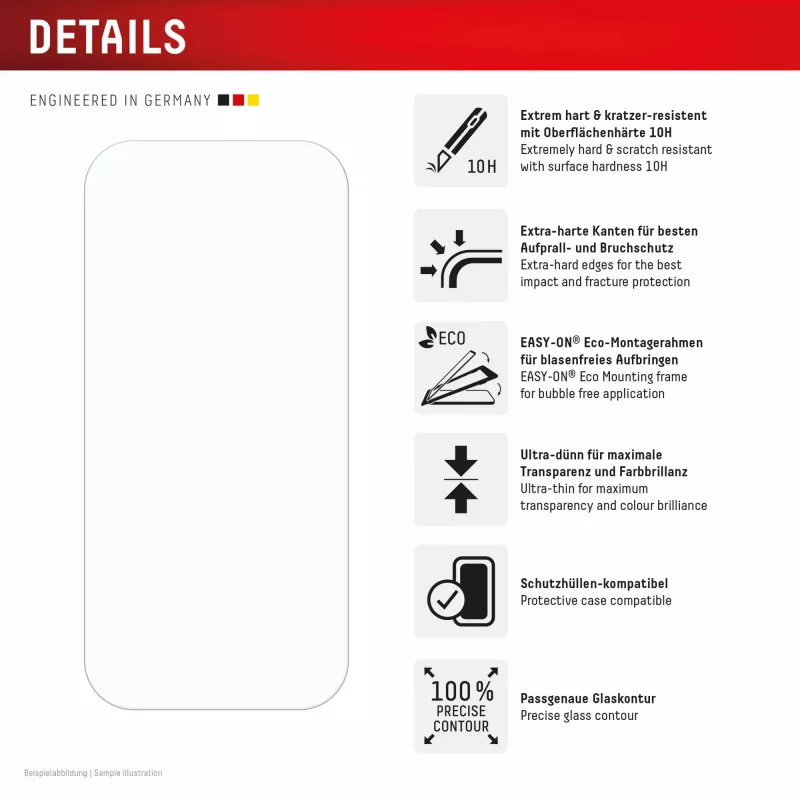 Proteção de ecrã Displex + capa para Apple iPhone 16 Pro, moldura de montagem Eco, resistente a riscos