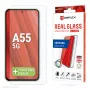 Película de proteção de ecrã Displex + capa para Samsung Galaxy A55 5G, moldura de montagem Eco, resistente a riscos