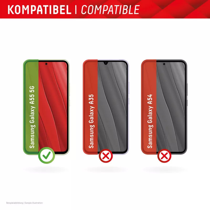 Película de proteção de ecrã Displex + capa para Samsung Galaxy A55 5G, moldura de montagem Eco, resistente a riscos