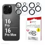 Vidro para objetiva de câmara Displex Full Cover iPhone 16 Pro/16 Pro Max, 10H, proteção total da câmara, montagem rápida, pack de 2