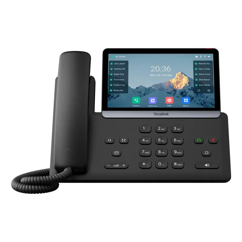 Telefone IP Yealink SIP-T77U ecrã tátil de 7 polegadas, áudio HD, telefone SIP de secretária