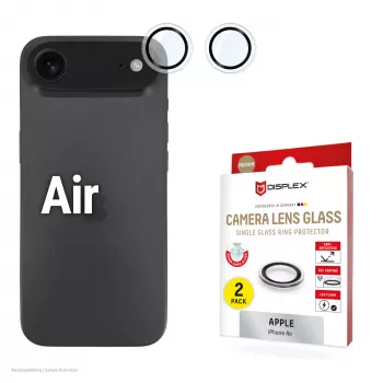 Displex vidro premium para lentes da câmara, iPhone Air, 10H, anéis individuais, DLC, transparente, Quick Mount