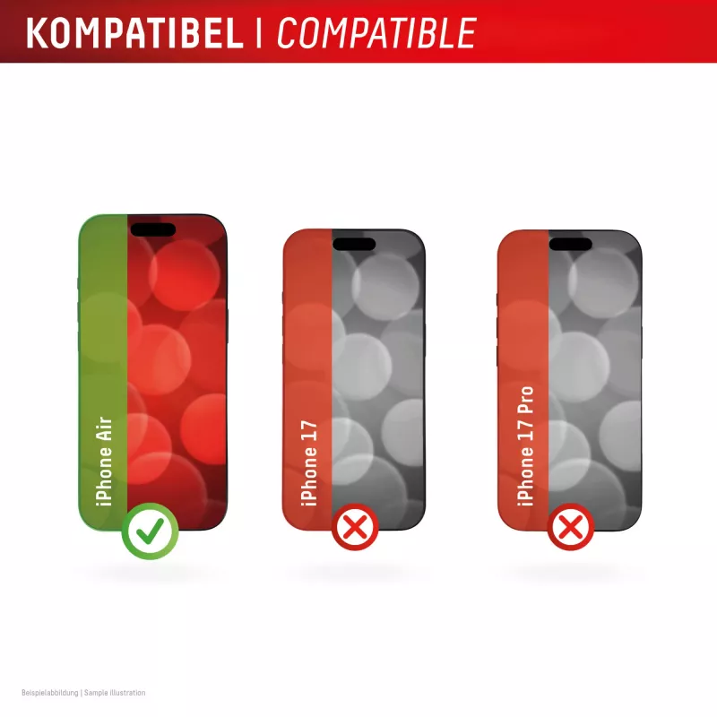 Displex película protetora de ecrã + capa para Apple iPhone Air, moldura de montagem Eco, resistente a riscos