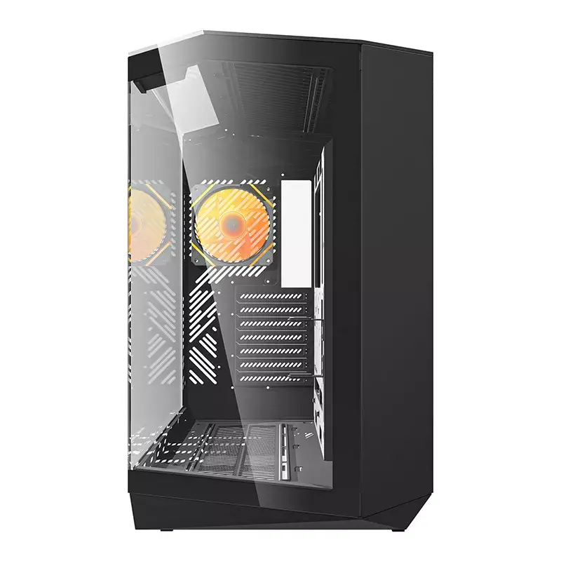 Caixa para computador Darkflash DY470 ATX Preto com 4 ventoinhas e suporte para GPU
