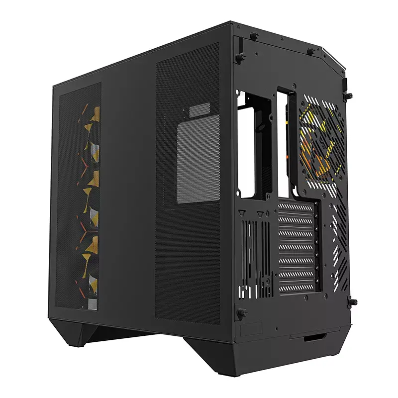 Caixa para computador Darkflash DY470 ATX Preto com 4 ventoinhas e suporte para GPU