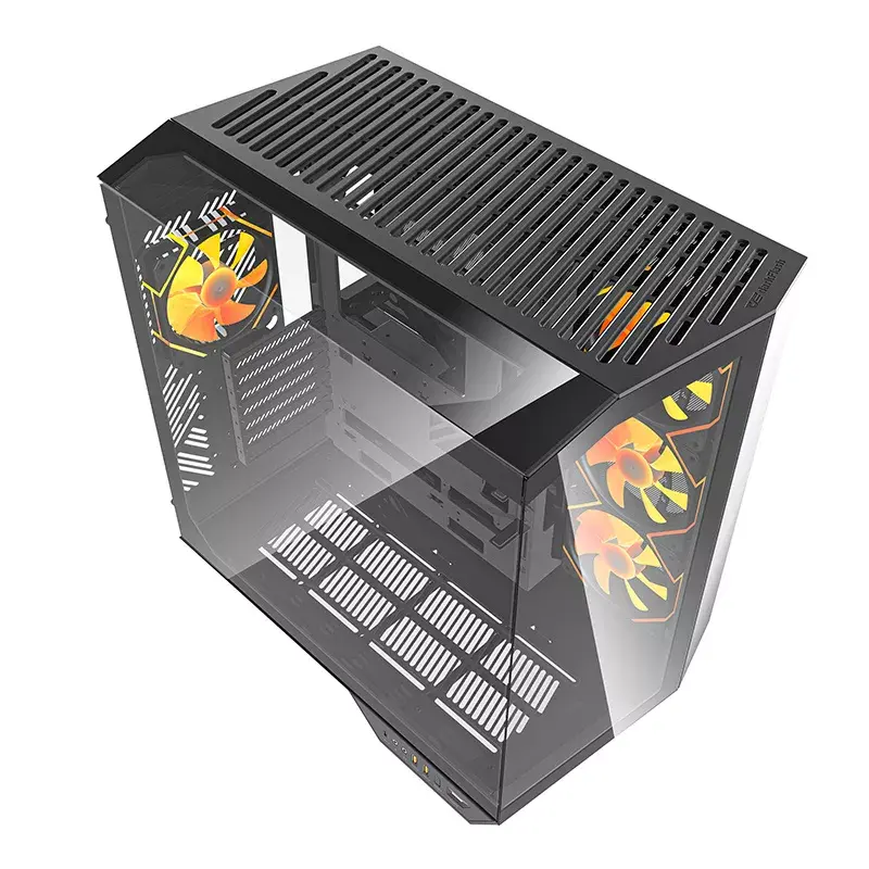 Caixa para computador Darkflash DY470 ATX Preto com 4 ventoinhas e suporte para GPU