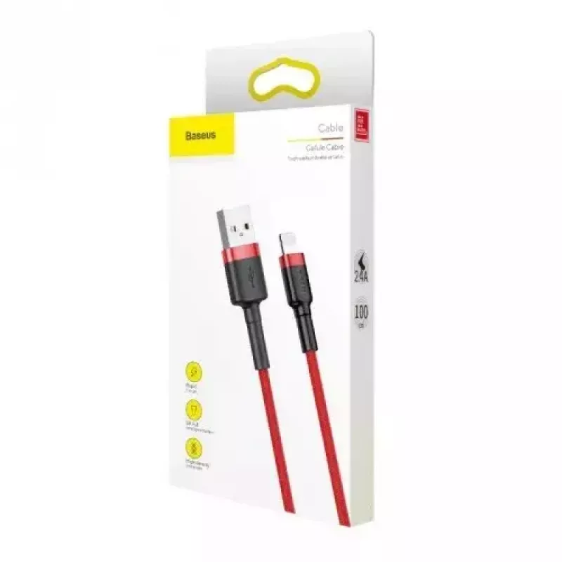 Cabo Lightning Baseus CALKLF-A09 0,5 m vermelho