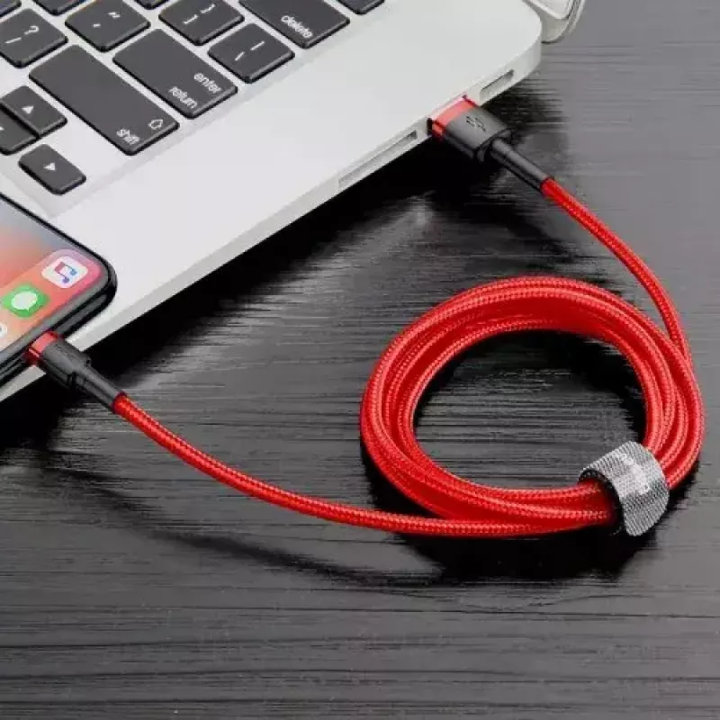 Cabo Lightning Baseus CALKLF-A09 0,5 m vermelho