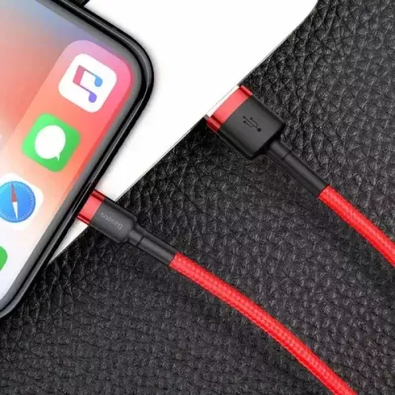 Cabo Lightning Baseus CALKLF-A09 0,5 m vermelho