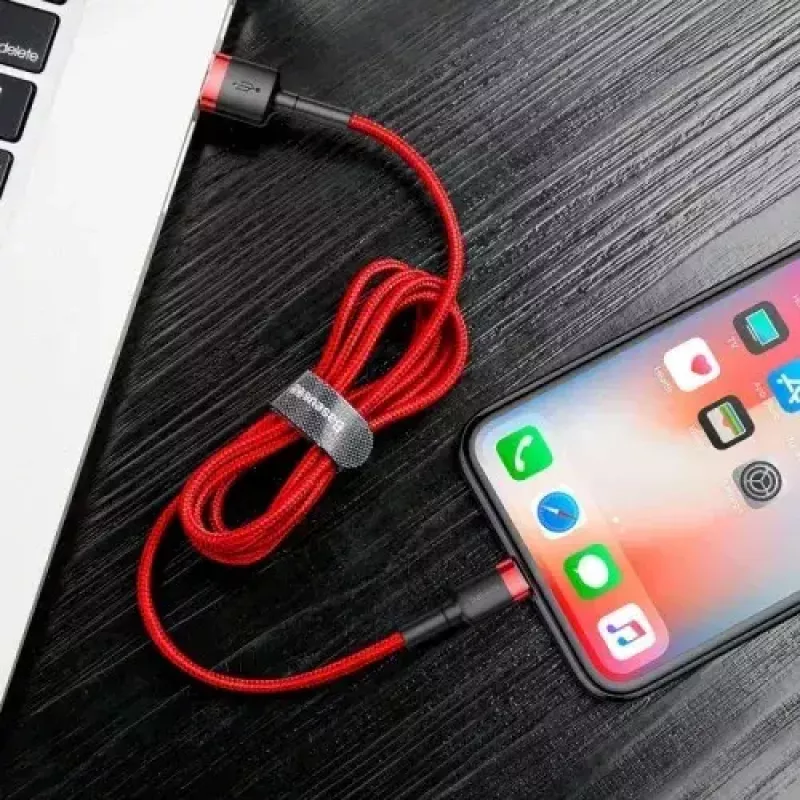 Cabo Lightning Baseus CALKLF-A09 0,5 m vermelho