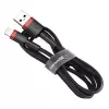 Cabo USB-A para Lightning Baseus CALKLF-C19 2 m — caixa em alumínio, 1,5 A, preto/vermelho