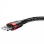 Cabo USB-A para Lightning Baseus CALKLF-C19 2 m — caixa em alumínio, 1,5 A, preto/vermelho